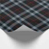 Zwart Grijs Rood Blauw Tartan Plaid Cadeaupapier (Hoek)