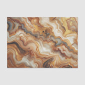 Zwart Grijs Rood Bruin Amber Goud Marmer Art Patro Tissuepapier (Voorkant)