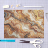 Zwart Grijs Rood Bruin Amber Goud Marmer Art Patro Tissuepapier (Craft)