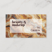 Zwart Grijs Rood Bruin Amber Goud Marmer Art Patro Visitekaartje (Voorkant)