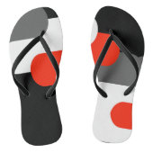 Zwart Grijs rood en wit Paar Teenslippers (Voetbed)