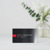 Zwart Grijs Rood Kleur Haar Stylist Salon Visitekaartje (Staand voorkant)