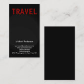 Zwart Grijs Rood Reisbureau Visitekaartje (Voorkant / Achterkant)