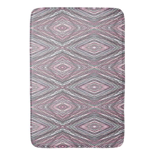 Zwart Grijs Roze en Wit Badmat (Voorkant Verticaal)