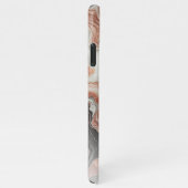 Zwart Grijs Roze Rose Goud Marmer Art Patroon iPhone Hoesje (Rechterkant)