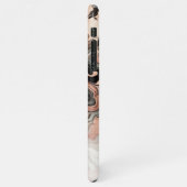 Zwart Grijs Roze Rose Goud Marmer Art Patroon iPhone Hoesje (Linkerkant)