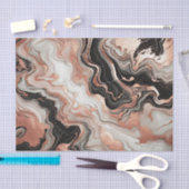 Zwart Grijs Roze Rose Goud Wit Marmer Art Patroon Tissuepapier (Craft)