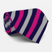 Zwart Grijs Roze Strepen Abstract Patroon Stropdas (Opgerold)