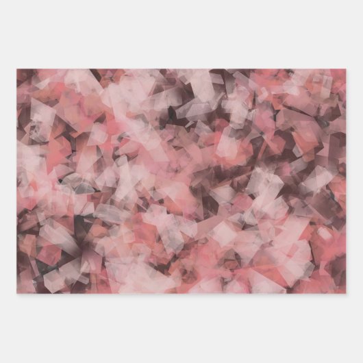 Zwart Grijs Roze Wit Modern Geometrisch Abstract Inpakpapier Vel (Voorkant 3)