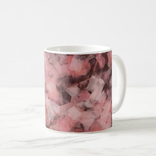 Zwart Grijs Roze Wit Modern Geometrisch Abstract Koffiemok (Voorkant rechts)