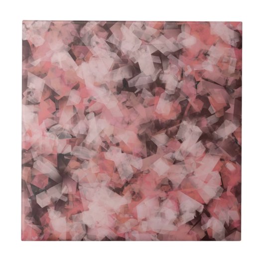 Zwart Grijs Roze Wit Modern Geometrisch Abstract Tegeltje (Voorkant)
