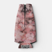 Zwart Grijs Roze Wit Moderne Geometrische Abstract Flesjeskoeler (Achterkant)