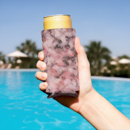 Zwart Grijs Roze Wit Moderne Geometrische Abstract Seltzer Blikjeskoeler