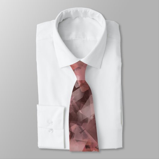 Zwart Grijs Roze Wit Moderne Geometrische Abstract Stropdas (Gebonden)
