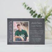 Zwart/grijs schoolbord -3x5 Afstuderen Aankondigin Kaart (Staand voorkant)