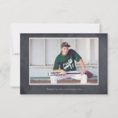 Zwart/grijs schoolbord -3x5 Afstuderen Aankondigin Kaart (Achterkant)