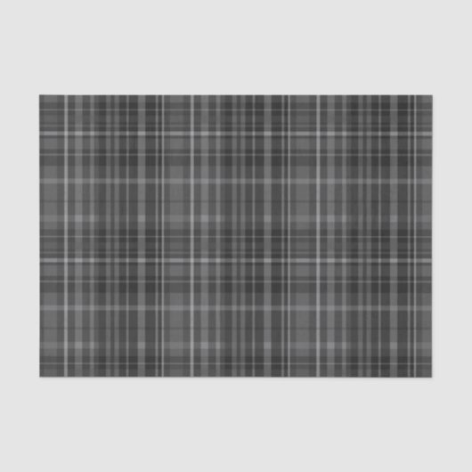 Zwart & Grijs Schotsgeruit Patroon Print Tissuepapier (Voorkant)