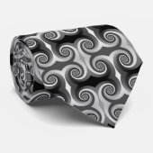 Zwart, Grijs Scroll Design Business of Jurk Stropdas (Opgerold)