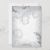  zwart grijs scrollblad vrijgezellenfeest kaart (Achterkant)