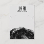 Zwart Grijs Sieraden Ketting Oorbel Display Visitekaartje (Voorkant)