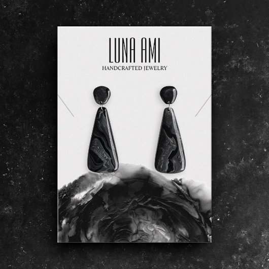 Zwart Grijs Sieraden Ketting Oorbel Display Visitekaartje