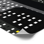 Zwart grijs silhouetten stadsgebouwen urban poster (Hoek)