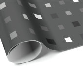 Zwart Grijs Speelse Pixel Naadloos Patroon Cadeaupapier (Rol Hoek)