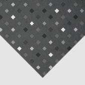 Zwart Grijs Speelse Pixel Naadloos Patroon Tissuepapier (Detail)