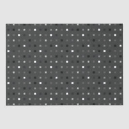 Zwart Grijs Speelse Pixel Naadloos Patroon Tissuepapier