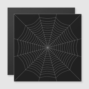 Zwart grijs spinnenweb Halloween magnetische kaart