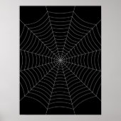 Zwart grijs spinnenweb Halloween patroon Poster (Voorkant)