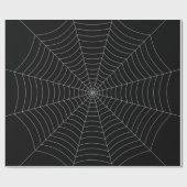 Zwart grijs spinweb Halloween patroon Cadeaupapier (Vlak)