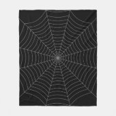 Zwart grijs spinweb Halloween patroon Fleece Deken (Voorkant)