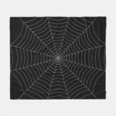 Zwart grijs spinweb Halloween patroon Fleece Deken (Voorkant (Horizontaal))