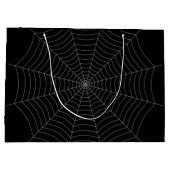 Zwart grijs spinweb Halloween patroon Groot Cadeauzakje (Achterkant)