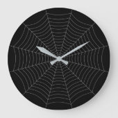 Zwart grijs spinweb Halloween patroon Grote Klok (Voorkant)