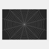 Zwart grijs spinweb Halloween patroon Inpakpapier Vel (Voorkant 3)