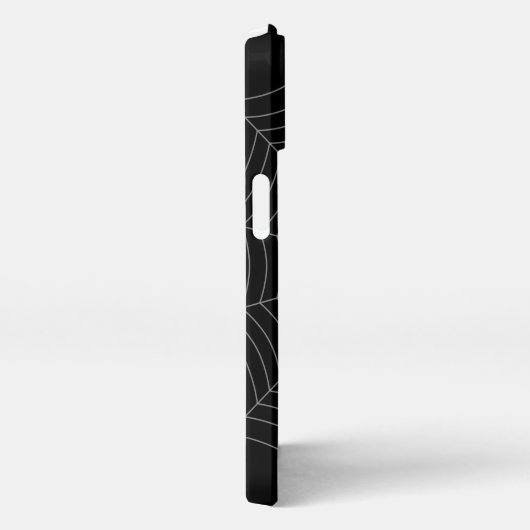 Zwart grijs spinweb Halloween patroon iPhone Hoesje (Rechterkant)