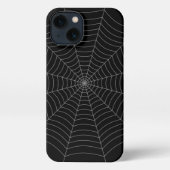 Zwart grijs spinweb Halloween patroon iPhone Hoesje (Achterkant)