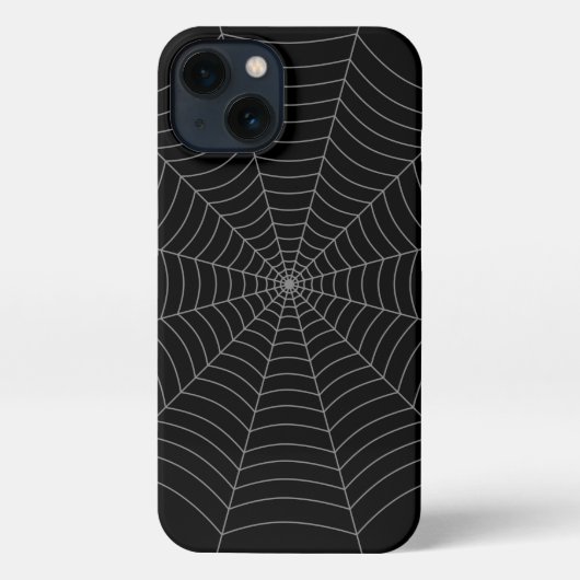 Zwart grijs spinweb Halloween patroon iPhone Hoesje (Achterkant)