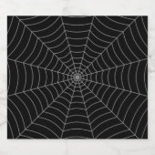 Zwart grijs spinweb Halloween patroon Likeurfles Etiket (Enkel label)