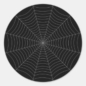 Zwart grijs spinweb Halloween patroon Ronde Sticker (Voorkant)