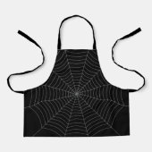Zwart grijs spinweb Halloween patroon Schort (Voorkant)