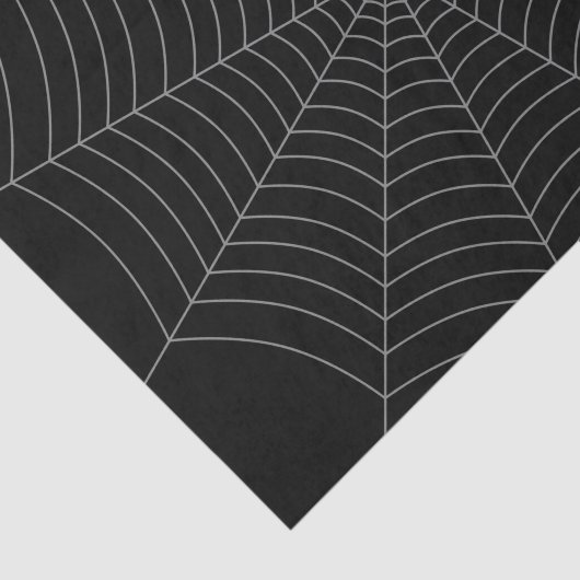 Zwart grijs spinweb Halloween patroon Tissuepapier (Detail)