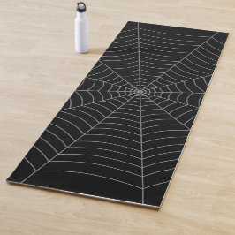 Zwart grijs spinweb Halloween patroon Yogamat