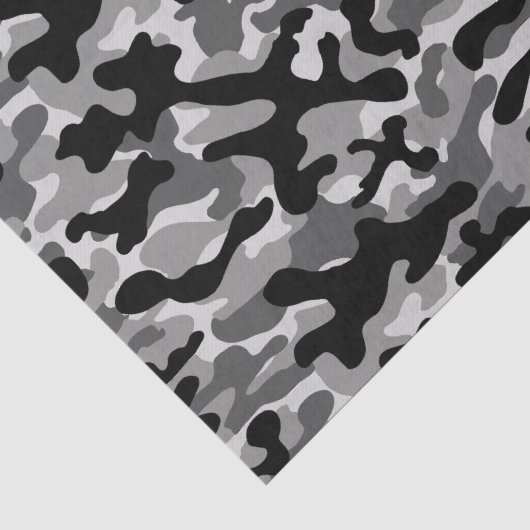 Zwart Grijs Stedelijk Camouflage Tissuepapier (Detail)