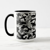 Zwart Grijs Stedelijk Camouflagepatroon Mok (Links)