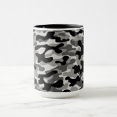 Zwart Grijs Stedelijk Camouflagepatroon Mok (Midden)