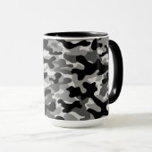 Zwart Grijs Stedelijk Camouflagepatroon Mok (Voorkant rechts)
