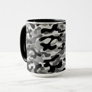 Zwart Grijs Stedelijk Camouflagepatroon Mok